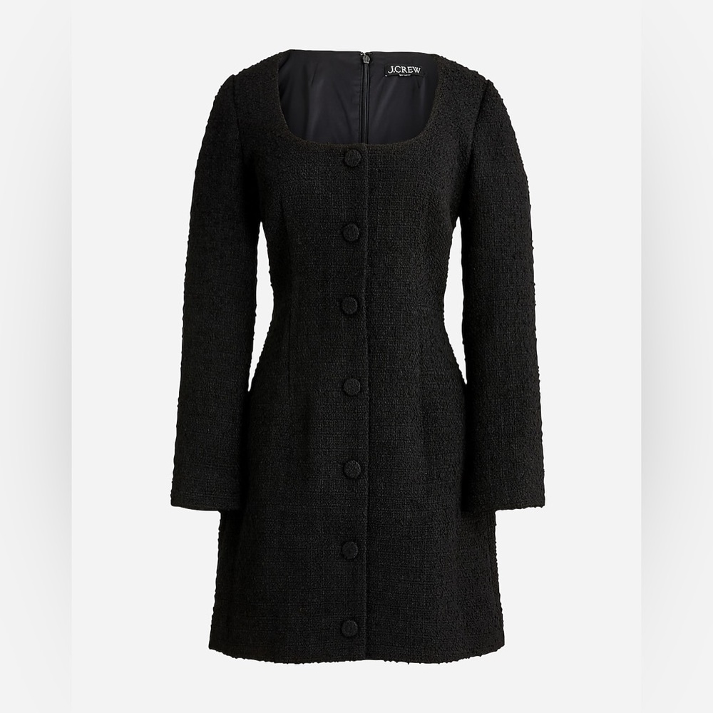 J. Crew Sophia Mini Dress in Maritime Tweed Black 2 NWT